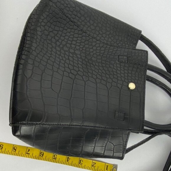 The Lovely Tote Vegan Leather Black‎ Purse Bag Shoulder Top Handle Faux Snake - Picture 14 of 14